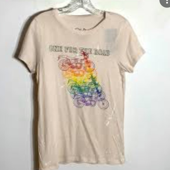 Chaser Rainbow Motorcycle Print One For The Road Paint Spatter T-Shirt NWT L - Picture 4 of 14